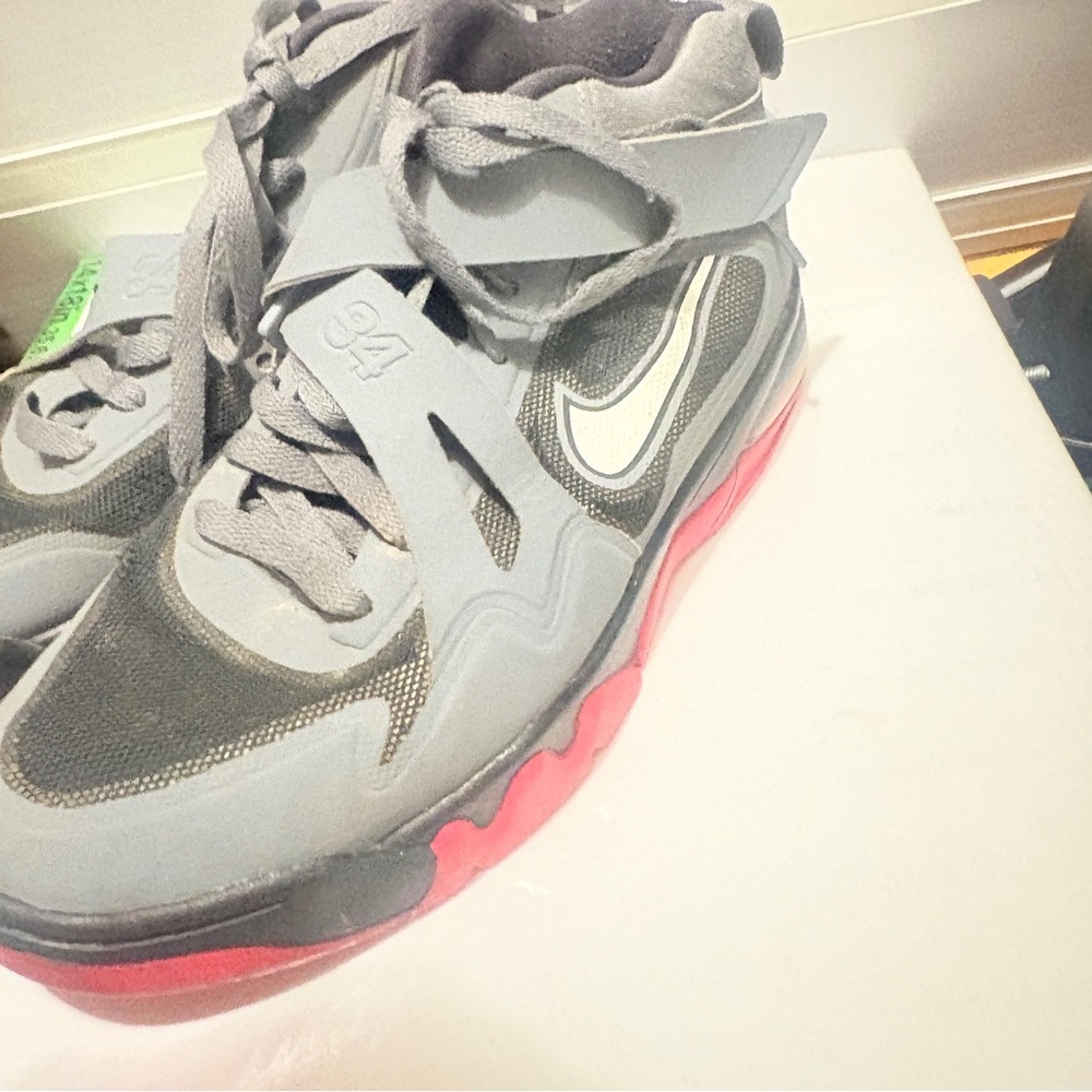 Nike Air Force ones basketball high top  Gray and Red Athletic Shoes size 8